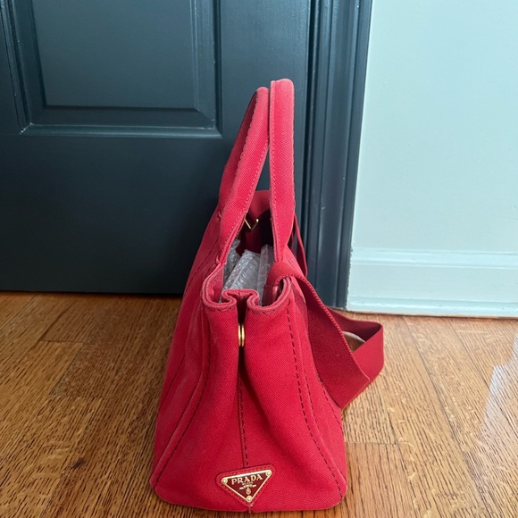 Prada canapa bag small in red / rosso - Picture 6 of 9